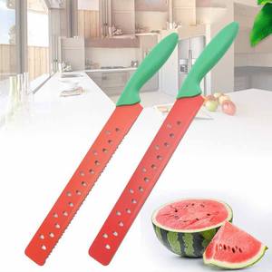 Couteau à découper la pastèque en acier inoxydable, grand couteau à fruits extensible, outil de pâtisserie pour gâteaux, gadget de cuisine - Product Image 4