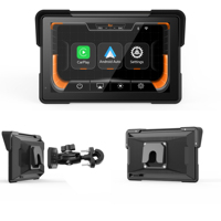 Navigateur GPS portable et antivol pour moto de 7 pouces avec CarPlay sans fil, Android Auto, double Bluetooth et luminosité automatique