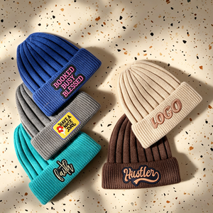 Gorros de Punto Personalizados con Logotipo, <span class=keywords><strong>para</strong></span> Invierno, Lisos, Gruesos, de Terciopelo, Versátiles, al por Mayor - Product Image 6