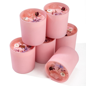 Bougie parfumée en cire de soja AIKUN, parfum d'automne, aromathérapie, fleurs séchées roses, pierre de cristal, bougies parfumées personnalisées - Product Image 5