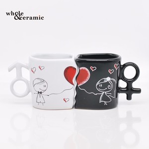 Creativo di Ceramica 3d Tazza Coppie Regalo per il Giorno di san valentino Gli Amanti di Colore Solido a Forma di Cuore Tazza di <span class=keywords><strong>Caffè</strong></span> <span class=keywords><strong>Coppia</strong></span> Set Tazza - Product Image 1