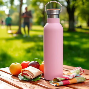 Insulated Water Bottle Pink 1000Ml Double Wall Vacuum Flask For Outdoor Use - Product Image 1