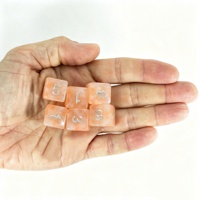 Dés en acrylique personnalisés de 16 mm, dés en résine à angle droit, dés à 6 faces, dés en perles orange, ensemble de dés de jeu D6 avec étoiles argentées