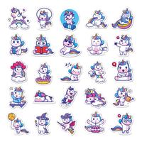 50 autocollants de cheval arc-en-ciel, autocollants de dessins animés mignons, pack d'autocollants imperméables en vinyle, autocollants de licorne pour ordinateur et bagages