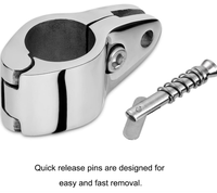 Quincaillerie marine en acier inoxydable 316 pour bimini top, glissière à mâchoires articulée avec pince à came à dégagement rapide pour tube de 1 pouce