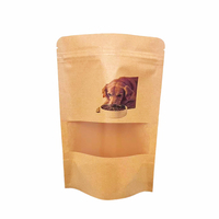 Pochette refermable en papier kraft écologique, étanche, avec fenêtre thermoscellable en PE et PET, pour aliments pour animaux, haricots, noix, sucre