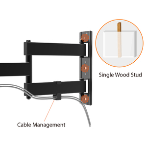 Soporte de Pared para TV de Acero, Movimiento Completo de 180 Grados, Inclinación Giratoria, para Pantallas de 26-55 Pulgadas, 400x400, Soporte de Pared para TV de Acero - Product Image 5