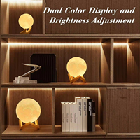 Lampe lunaire 3D rechargeable imprimée en 3D pour chambre à coucher, hôtel, lampe de bureau décorative LED, lumière d'ambiance télécommandée, cadeau pour enfants