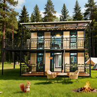 Casa Contenedor Expandible de Dos Pisos con Dormitorio y Espacio de Estar, Diseño de Techo Plano de 20 Pies, Ecológica y Segura