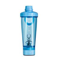 Bouteille carrée de 600 ml à large ouverture avec mélangeur électrique, personnalisable avec logo, câble de données Type-C, sans BPA, compatible lave-vaisselle, paille écologique