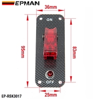 Panneaux d'allumage électronique EPMAN - Panneau de commutation à bascule LED rouge universel pour BMW E30 E39 E36 E46 E60 E90 EP-RSK3017-1