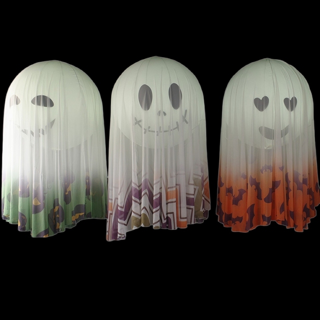 Mall Holiday Inflatable Advertising Decor Cute Ghost Tripod Ball Horror Face Stand Ball for Party Outdoor Activity Street