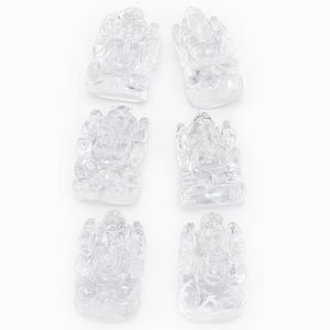 Idole de Ganesh en quartz clair sculptée à la main - Sculpture d'Idole de Ganesha en cristaux et pierres précieuses - 2,5 pouces et 240 grammes - UNIQUE - Product Image 2