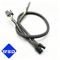 Juego de Cables de Alimentación Modulares para PC, Longitud OEM, PCIe SATA Molex 18AWG, Funda Trenzada UL, para Minería, GPU, Construcción de Ordenadores
