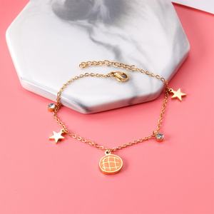 จัดส่งฟรี เครื่องประดับผู้หญิง สร้อยข้อมือสแตนเลสชุบทองคำขาวประดับเพชรคริสตัล - Product Image 4