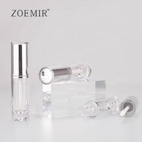 Recién llegado, embalaje de brillo de labios de plata metálica, contenedor de esmalte de labios de lujo redondo, embalaje cosmético personalizado