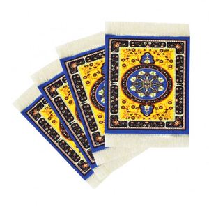 Sous-verres de style arabe en gros, écologiques, en tissu et caoutchouc, aspect tapis, épaisseur 3 mm, pour cadeaux - Product Image 2