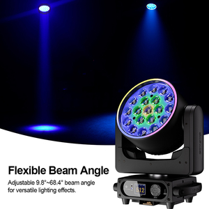 SHEHDS Nouveauté 19x15W 19x25w 19x20w Fonctionnement silencieux Zoom Wash Moving Head Light RGBWAUV pour église, théâtre, <span class=keywords><strong>mariage</strong></span> - Product Image 1