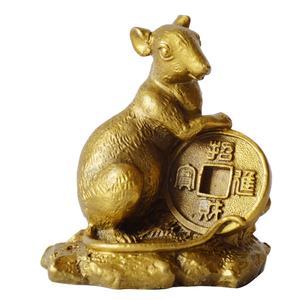 Estatua de Conejo del Zodiaco Feng Shui de Latón Chino <span class=keywords><strong>2023</strong></span>, Decoración de Hogar de Cobre, Esculturas de Conejo de Metal - Product Image 2