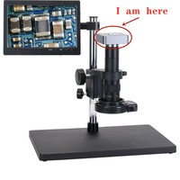 Caméra vidéo industrielle USB 1080P avec capteur CMOS, grand champ visuel, objectif zoom, microscope pour réparation mobile et PCB