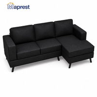 Canapé d'angle moderne en forme de L avec chaise longue, coussins confortables, structure robuste pour appartement, villa, hôtel, salons, petits espaces