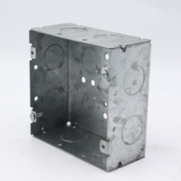 Boîte de jonction en acier galvanisé carrée de 4-11/16 po, profondeur de 2-1/8 po, niveau de protection IP54, boîte de sortie électrique en métal, boîte utilitaire