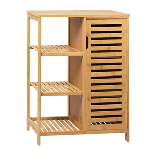 Bathroom Shelf Product Storage Cabinet Organizer Design Bamboo New Luxury Custom Storage Holders & Racks Natural Multifunction