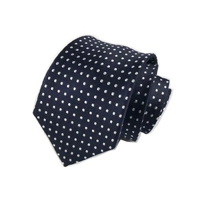 Cravates en soie de haute qualité <span class=keywords><strong>Cravate</strong></span> à <span class=keywords><strong>pois</strong></span> <span class=keywords><strong>bleu</strong></span> <span class=keywords><strong>marine</strong></span> Cravates en soie personnalisées pour hommes - Product Image 3