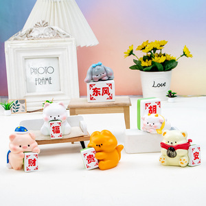 Yu Mo Craft Zoo Animal Mahjong Resin Figurine Desktop Decoration Gift Home Decor - Product Image 1