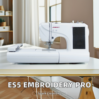 JUKKY ES5 Machine à coudre pour ordinateur à domicile Broderie intégrée Fonctionnement électrique facile Grand écran couleur multifonction-à utiliser