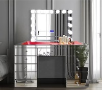 Offre Spéciale : Ensemble Coiffeuse Blanche avec Miroir LED et Tiroirs – Meuble de Chambre et Décoration Intérieure