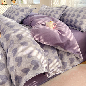 Nhà Máy Bán Hàng Trực Tiếp Màu Nâu Thư Bộ Đồ Giường Đặt Tinh Khiết Bông Duvet Bao Gồm Tấm Và Vỏ Gối Mềm Mại & Thoải Mái - Product Image 2