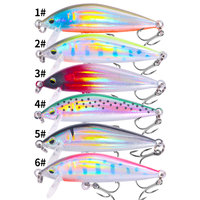 Vente en gros de leurres de pêche pour poissons nageurs de 5 cm et 3 g, appâts durs avec hameçons triples, appâts artificiels pour la perche, le chub et la truite