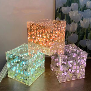 Petit paquet de matériel de lampe de nuit en trois dimensions pour petite amie, fleur de tulipe, cube de mer, bricolage créatif - Product Image 2