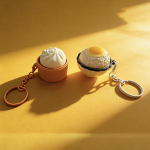 Cute Dumpling Keychain Fidget Toy Soft Silicone Squeeze <b>Stress</b> Toy Key <b>Ring</b> for Bags and Daily Carry - Product Image 1