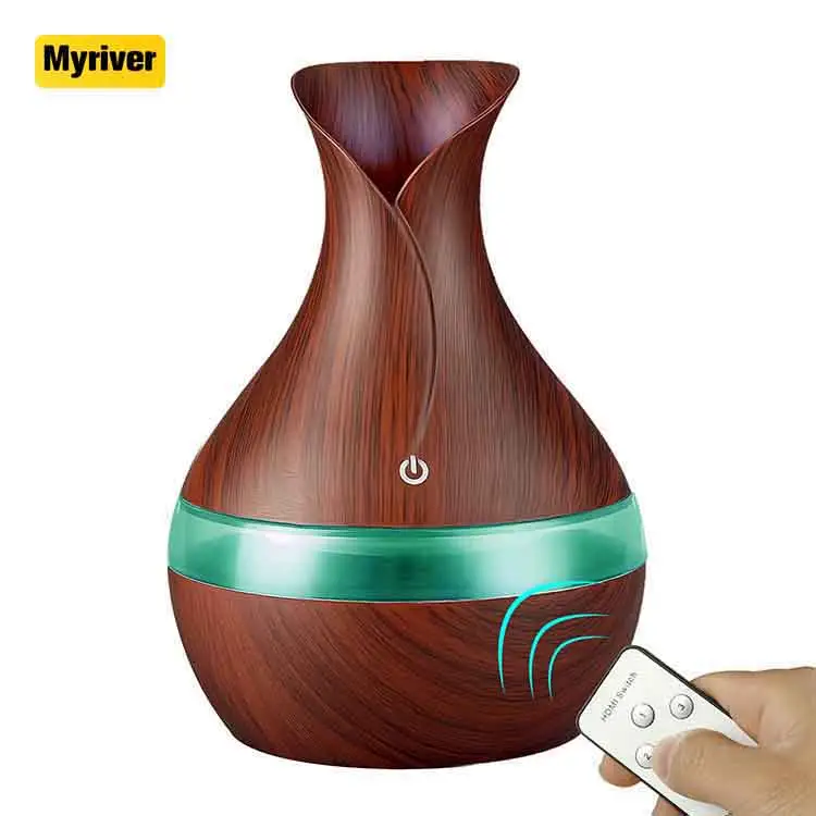 Myriver 2022 Aroma Thuis Geur Diffuser Mini Diffusers Met Houten Base Ultrasone Fogger Luchtbevochtiger