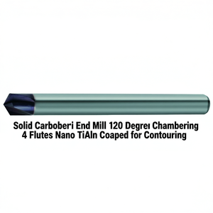 Fresa de carburo sólido de 120 grados para chaflanar, 4 filos, con recubrimiento Nano TiAlN para contornear - Product Image 2