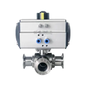 sanitary ball valve cf8m 1000 wog high pressure ball valve pneumatic flange actuator three way pneumatic ball valve