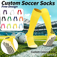 Chaussettes de sport pour hommes, longues et épaisses, de haute qualité, multicolores, antidérapantes, avec fond en tissu éponge, pour le football
