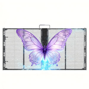 Outdoor 1000*500mm P3.91-7.81 transparent LED <b>film</b> display full color LED video wall advertising screen ultra lightweight - Product Image 1