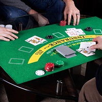 36 x 18 Zoll doppelseitige grüne Filz-Tischmatte, Casino-Spielmatte für Poker, Blackjack und Roulette.