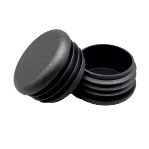 3/4 Inch Round Plastic Plug 60PCS Black Tubing Post End Caps Pipe Inner Inserts Plugs Fastener For Table Chair Leg Anti-Slip Ribbed Tube Furniture Fences Glide Protection - View #3
