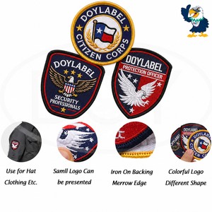 Parches Bordados Personalizados para <span class=keywords><strong>Ropa</strong></span> con Logo de Fábrica, Insignias Bordadas para Gorras con Soporte <span class=keywords><strong>Termoadhesivo</strong></span> - Product Image 2