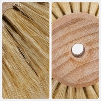 Brosse rotative en poils de porc naturels 70 mm, moyeu en bois 18 mm, longueur des poils 18 mm, pour polissage, fixation sur trou central