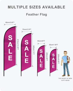 Drapeau plume 6,5 pi * 1,6 pi, conception personnalisée, drapeau publicitaire commercial et événementiel extérieur, drapeau seul - Product Image 3