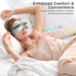 ワイヤレス電気アイマッサージャーホット & コールドコンプレス睡眠マスク音楽ホット/クール空気圧縮アイコンフォート - Product Image 5