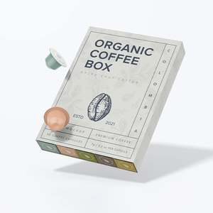 Boîte à capsules de café biodégradable personnalisable, impression couleur, boîte plate en carton blanc pour le rangement des dosettes vides - Product Image 2