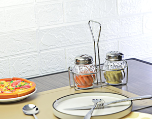 Salero y Pimentero de Vidrio con Tapa de Acero Inoxidable Perforada, Dispensadores con Tapas - Product Image 3