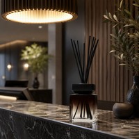 Bouteille diffuseur de parfum en verre dégradé brun foncé à transparent de 200 ml, forme colonne carrée, pour décoration intérieure