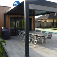 Pergola de jardin Gazebo Toit à persiennes motorisé 3x3m 3x4m 3x5m 4x4m 5x3m 6x4m Pergola d'extérieur en aluminium bioclimatique étanche